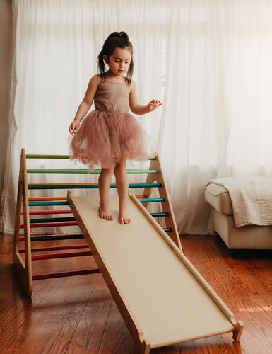 Customer photo review of Jumbo Reversible Rock Climbing Ramp - Rainbow