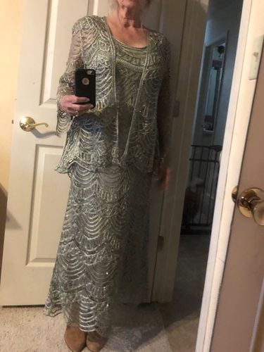 Customer photo review of Two Piece Scallop Jacket Dress Set