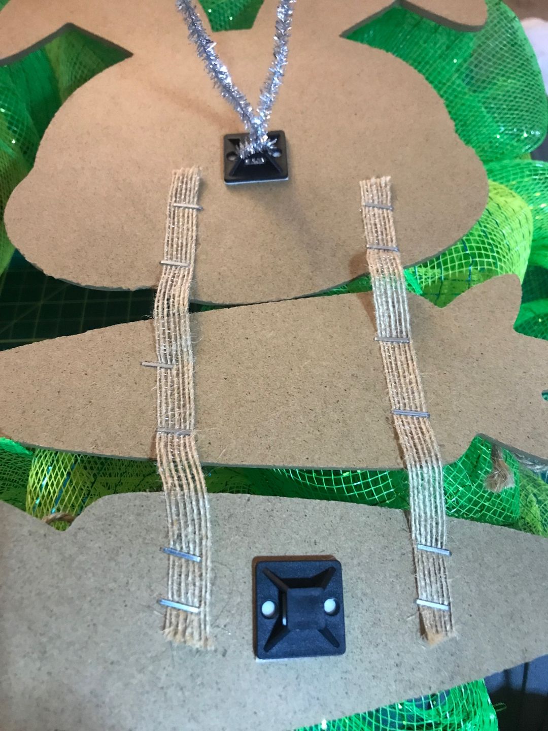 Customer photo review of Mounting Squares Bag of 100 - DECOE-002, attach a wreath sign, sign attachment