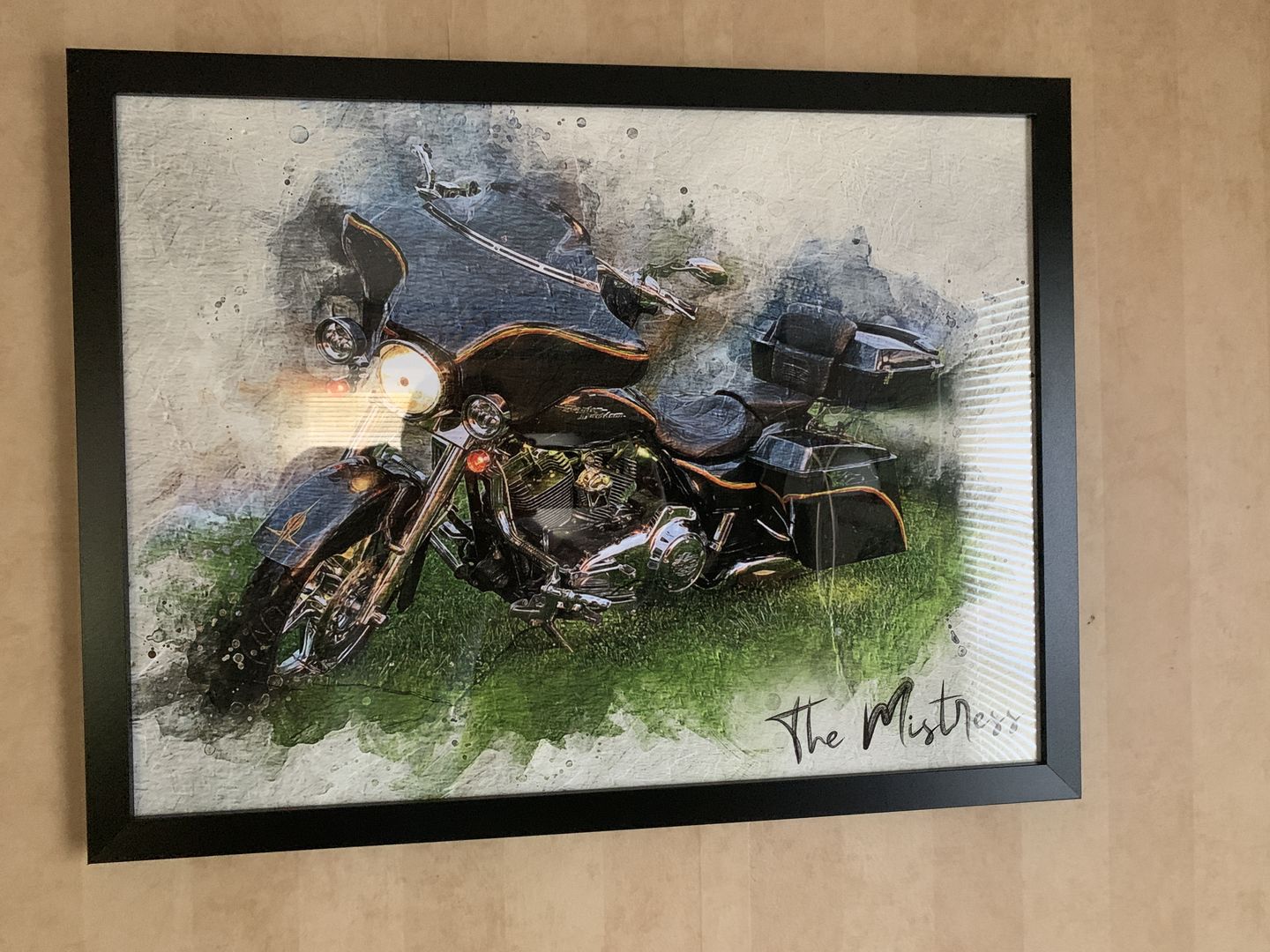 Customer photo review of Personalized Motocycle photo Painting