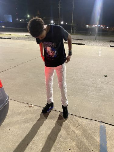 Customer photo review of Jordan 5 Racer Blue DopeSkill T-Shirt Trapped Halloween Graphic