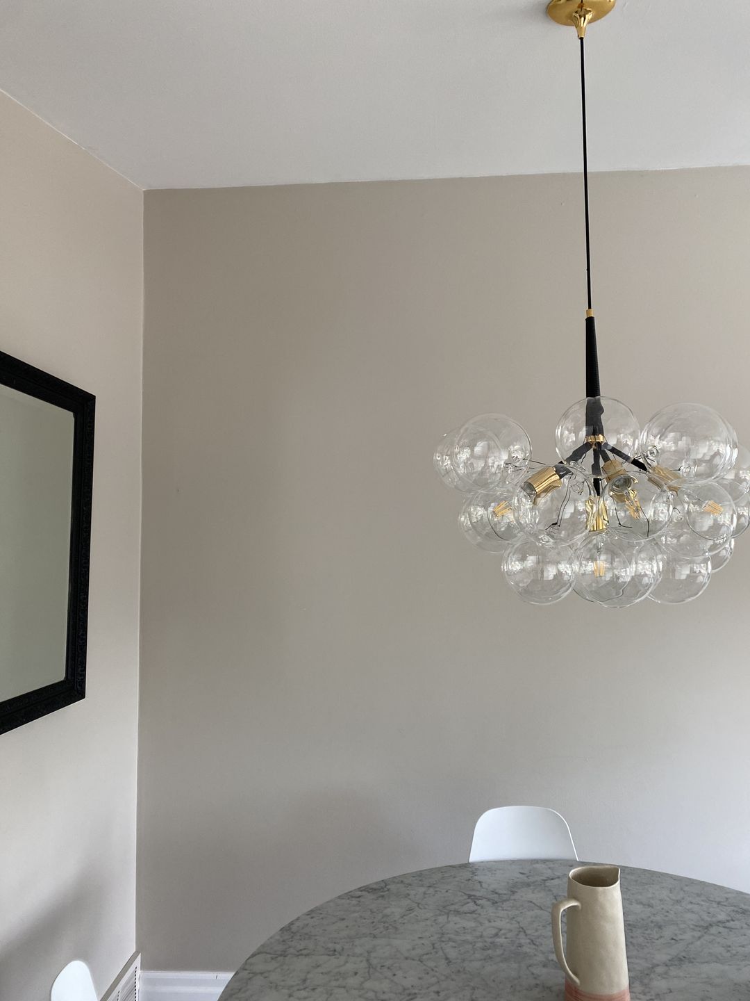 Customer photo review of Modern Clear Glass Bubble Cluster Chandelier