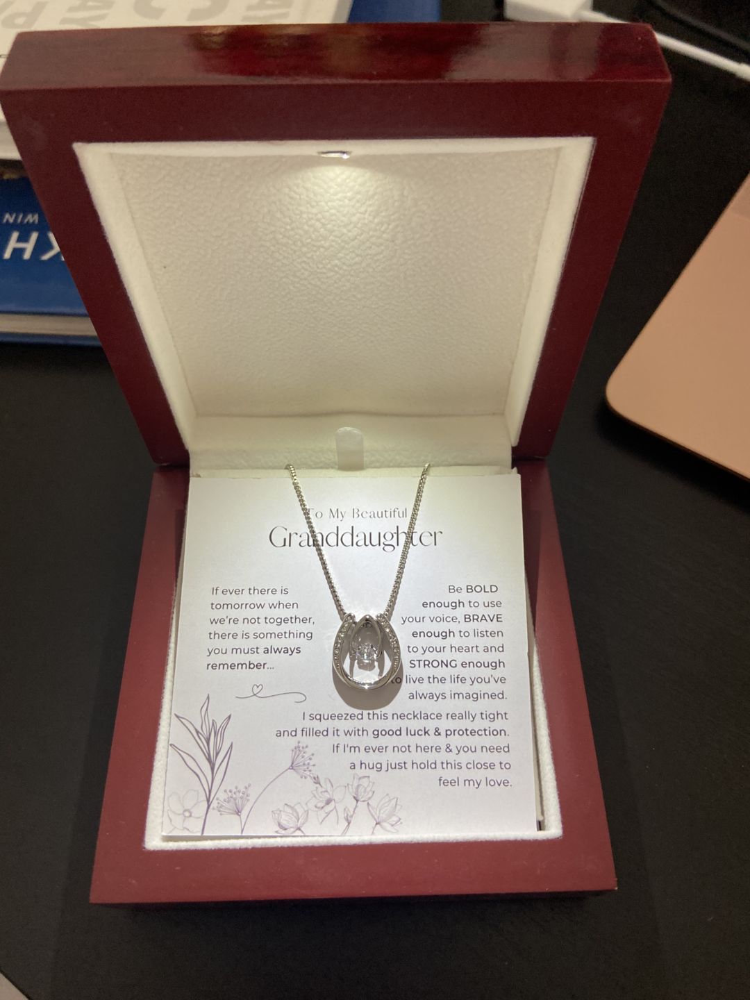Customer photo review of To My Granddaughter, Always Remember This - Lucky Horseshoe Necklace