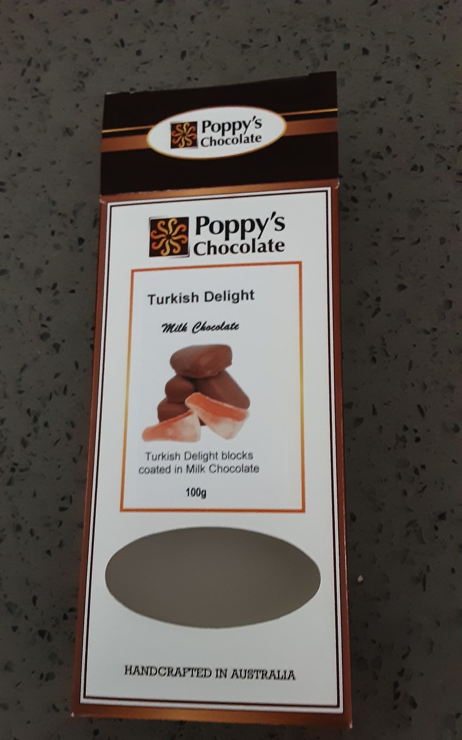 Customer photo review of Chocolate Coated Rose Flavoured Turkish Delight Milk Chocolate 100g