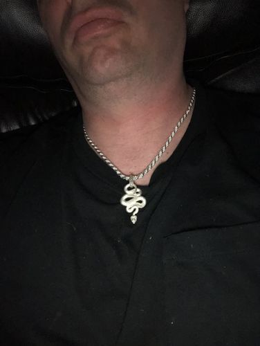 Customer photo review of Silver Snake Pendant