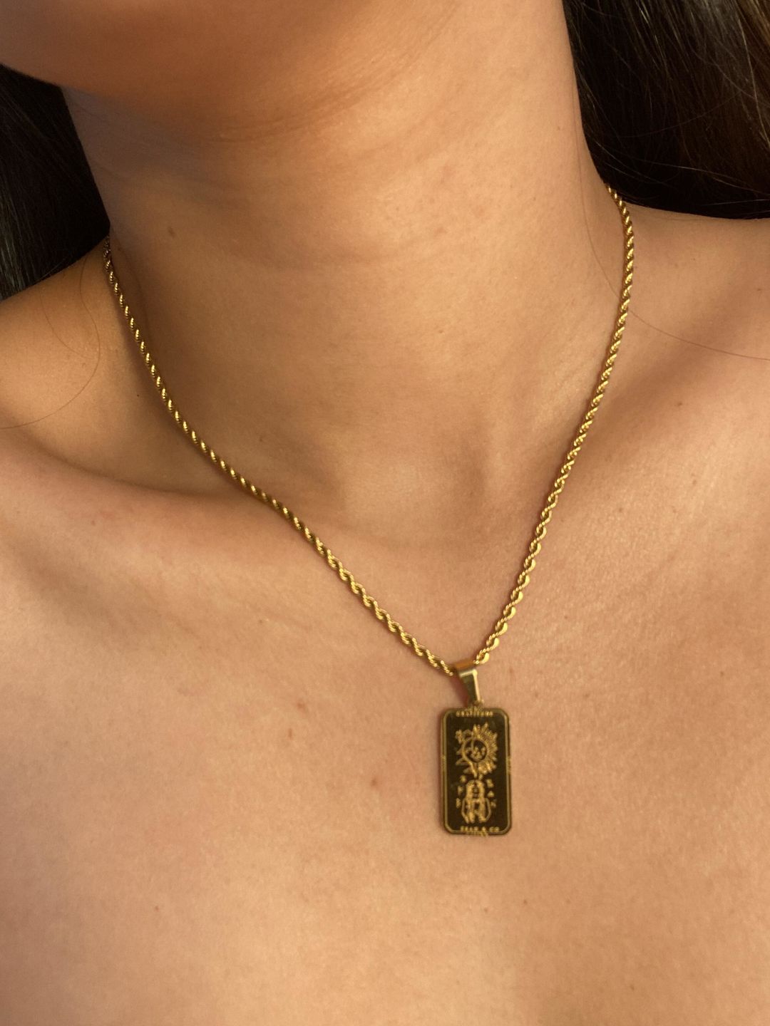 Customer photo review of GRATITUDE Affirmation Pendant Necklace