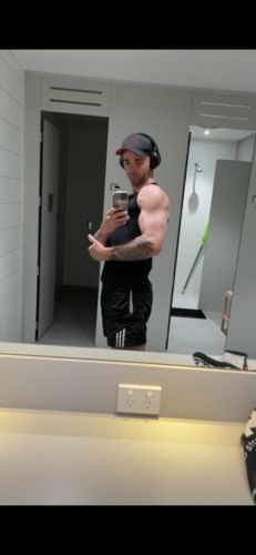 Customer photo review of Transcendence  - Performance Muscle Tanktop - Black/ Red