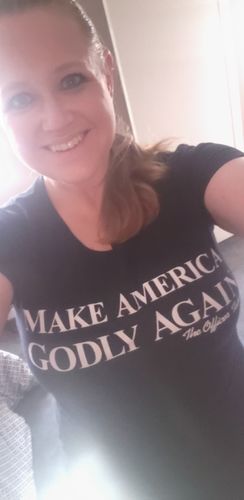 Customer photo review of Make America Godly Again Women's Shirt