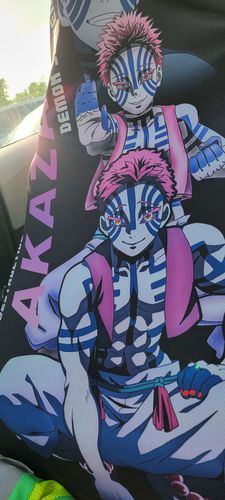 Customer photo review of Kyoujurou Rengoku Car Back Seat Covers Custom Demon Slayer Gifts For Anime Fans
