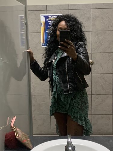 Customer photo review of Floral Lace Elegant Irregular Mini Dress