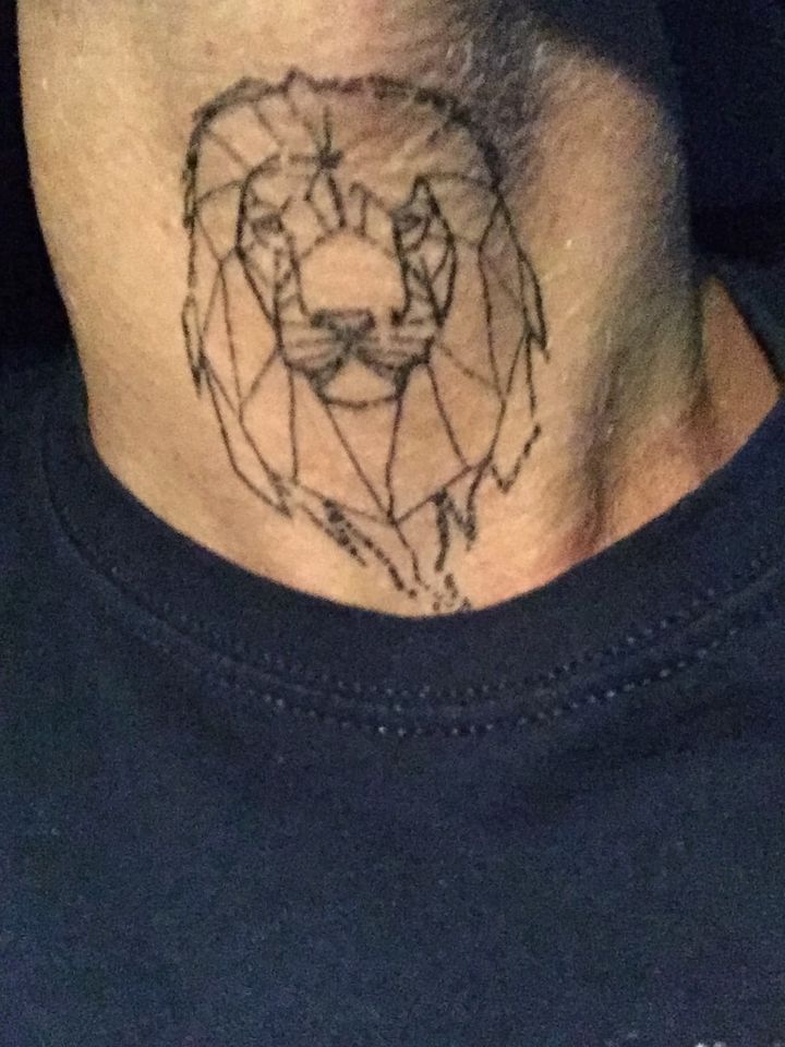 Customer photo review of Geometric Lion Tattoo