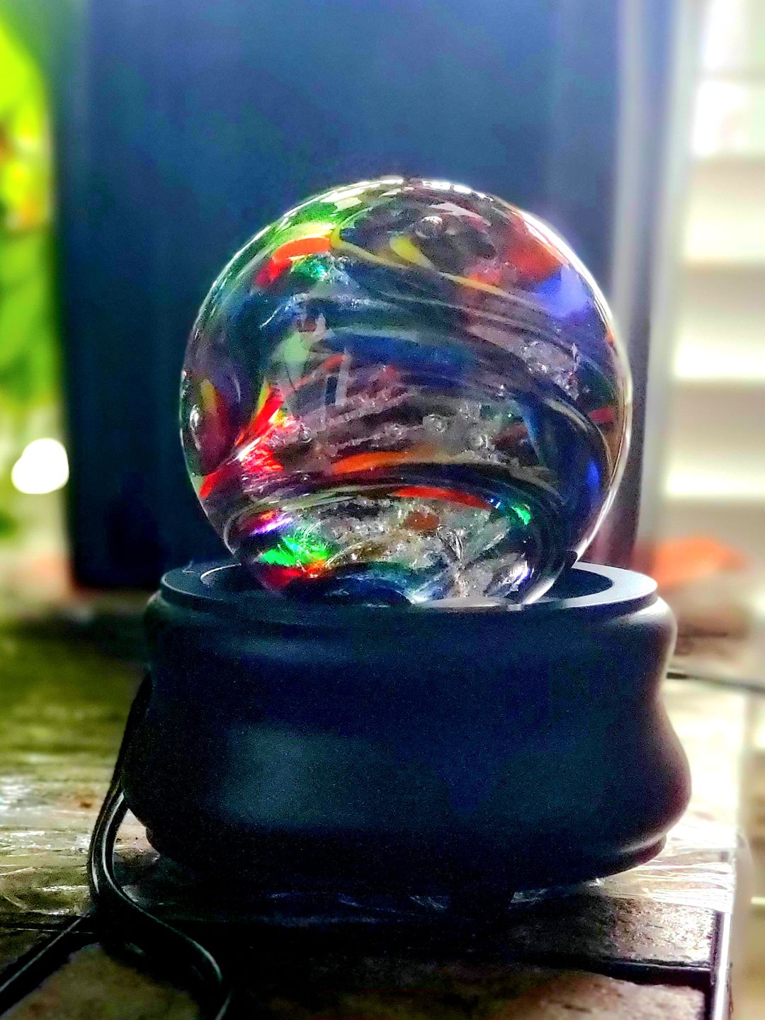 Customer photo review of Rainbow Confetti Orb with Cremation Ashes
