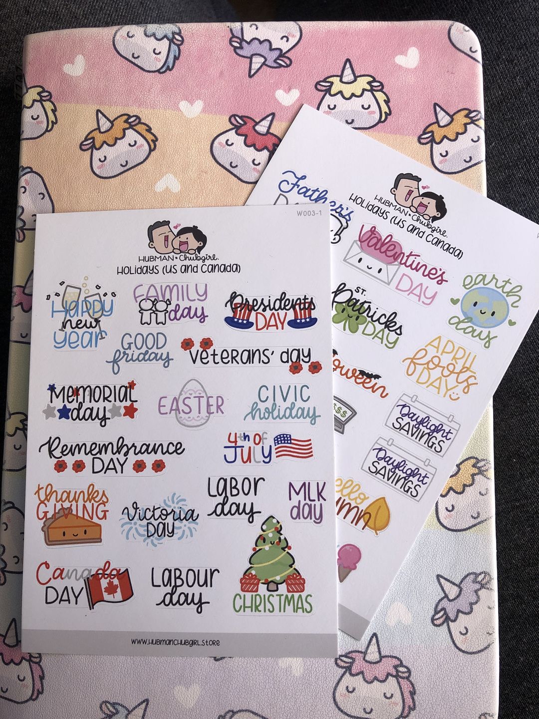 Customer photo review of Holidays Planner Stickers