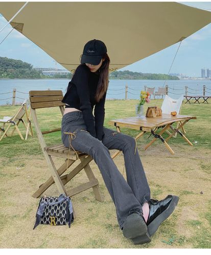 Customer photo review of Korean High Waist Skinny Spring Stretch Flared Pants for Women