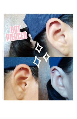 Customer photo review of Piercing Primera Perforación  Zirconia Titanio