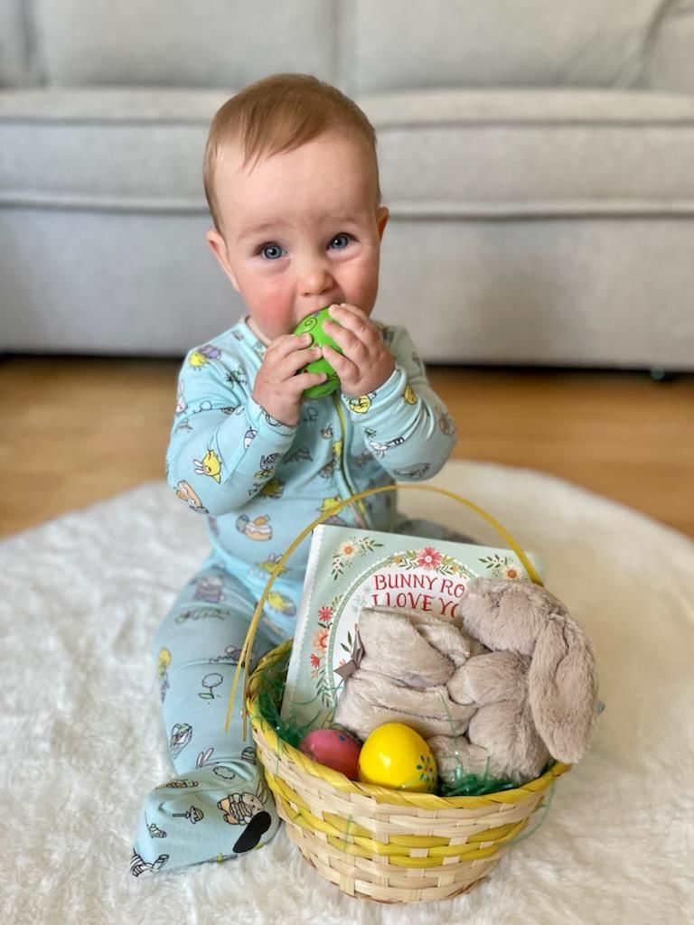Customer photo review of Easter Bunnies Bamboo Convertible Footie