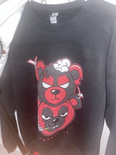 Customer photo review of New Double Bear Crewneck Sweatshirt Match Jordan 1 Retro High OG “Patent Bred”