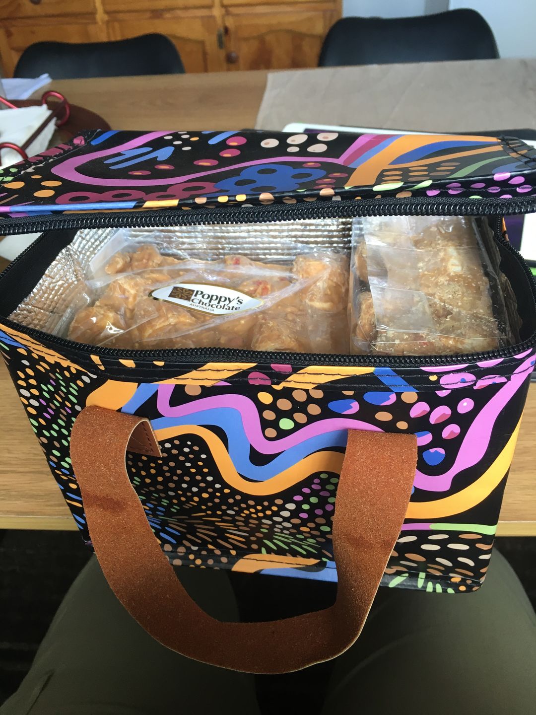 Customer photo review of Rocky Road Strawberries and Almond Caramel Chocolate Block 500g