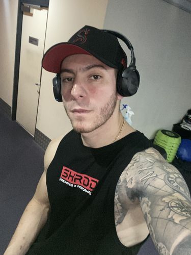 Customer photo review of The Official Shredded A-frame Cap - Black / Red