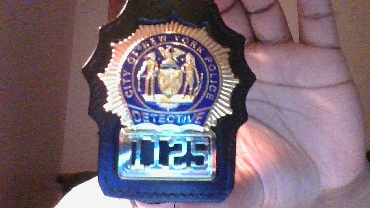 Customer photo review of NY New York Detective Police Badge Replica Movie Props *Customizable Badge Number*