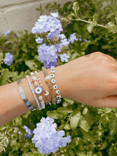 Customer photo review of Pulsera Gris San Benito con Perla