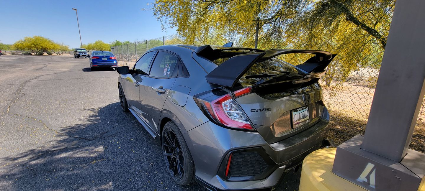 Customer photo review of Rear Roof Wing Spoiler - Glossy Black For 2017-2020  Honda Civic Hatchback