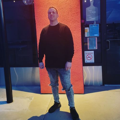 Customer photo review of Size Up Tri-Stretch Grey Splatter Zipper Jeans