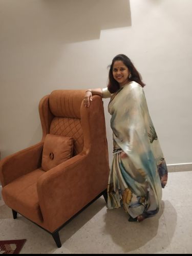 Customer photo review of Silver Grey Satin Saree