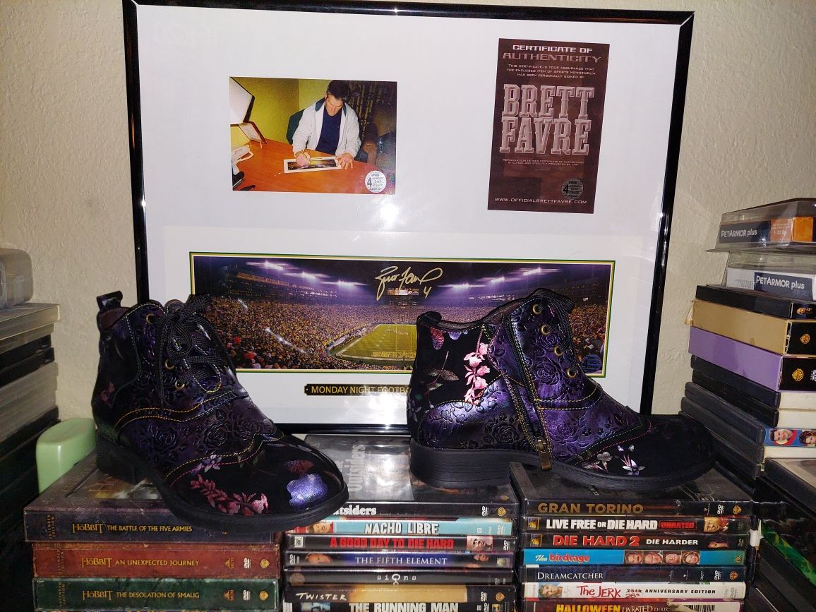 Customer photo review of Genuine Leather Embossed Comfy Ankle Boots