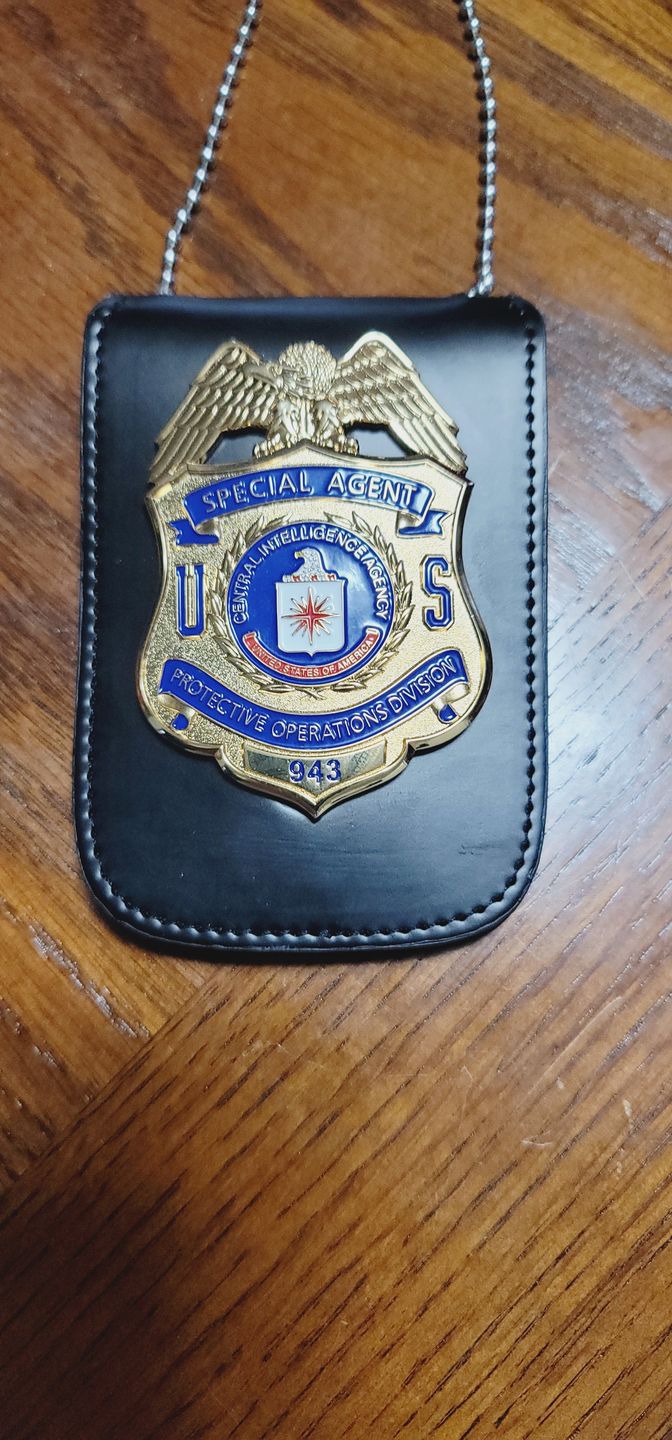 Customer photo review of CIA Protective Operations Division Special Agent Badge Solid Copper Replica Movie Props #943