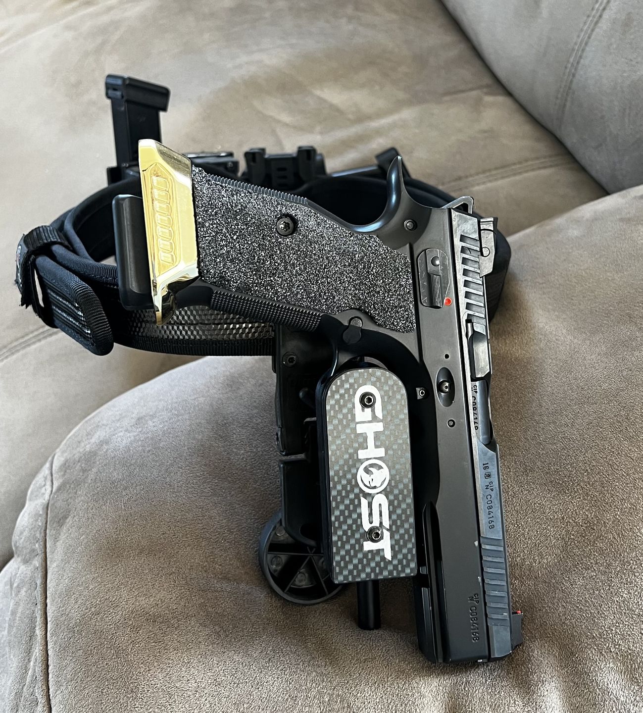 Customer photo review of CZ Shadow 2 Carbide Grips and Brass Magwell Combo