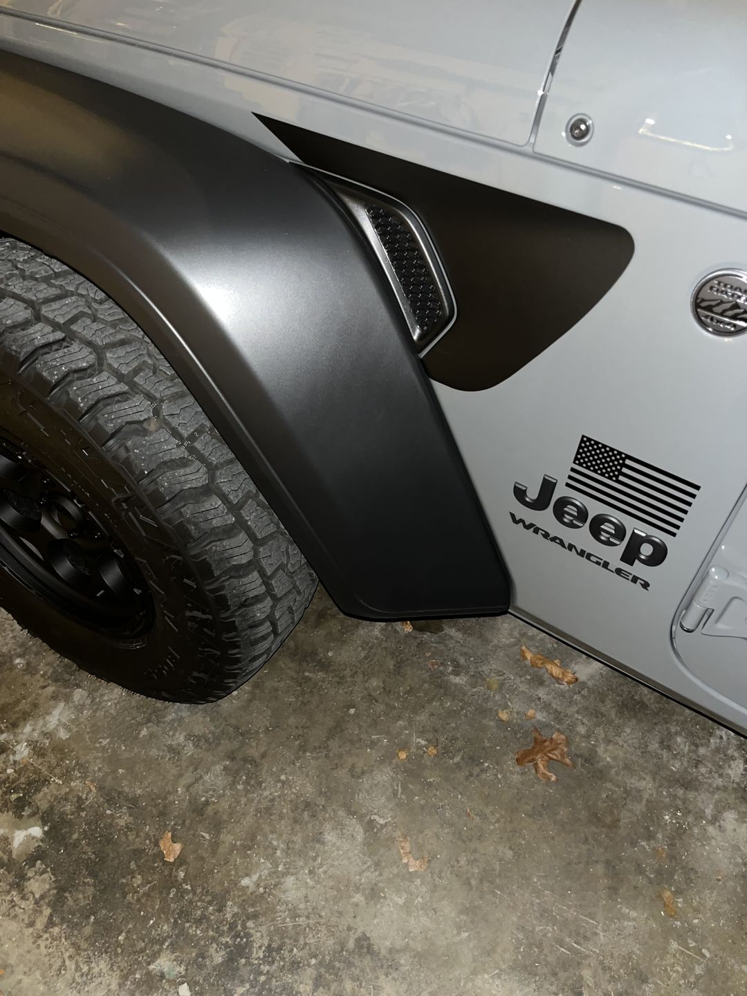 Customer photo review of Black Fender Vent Premium Wrap Decal for Wrangler and Gladiator
