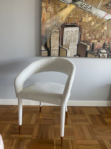 Customer photo review of DESTINY BOUCLE FABRIC DINING CHAIR