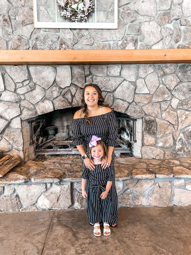 Customer photo review of Striped One-Shoulder Long-sleeve Matching Jumpsuits