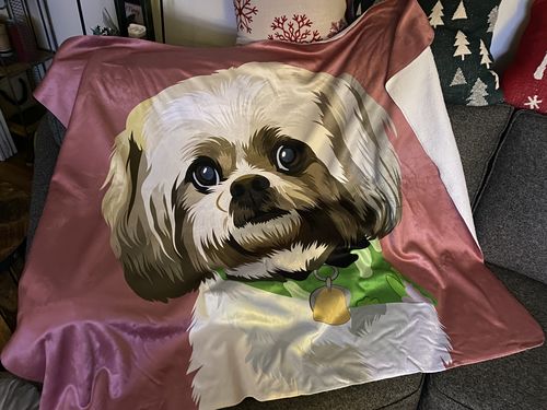 Customer photo review of Custom Pet Sherpa Blanket