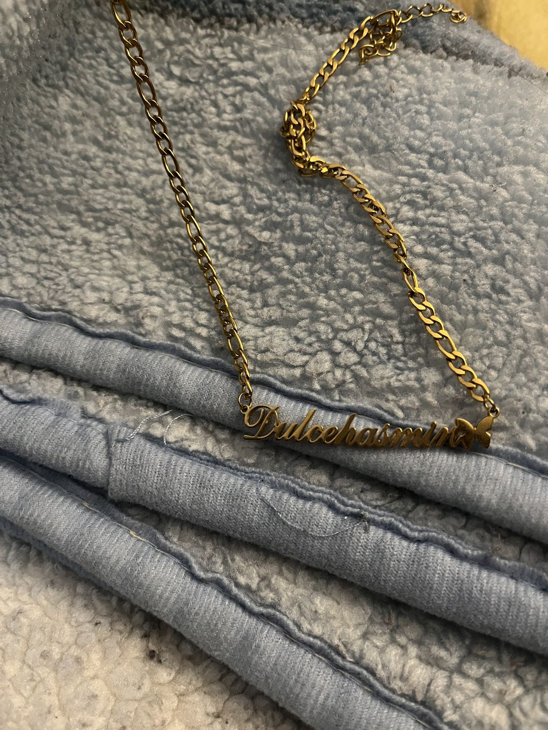 Customer photo review of Butterfly Name Necklace