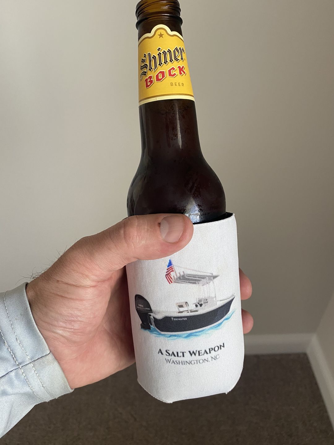Customer photo review of Custom Boat Koozie
