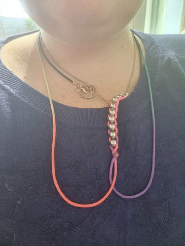 Customer photo review of Kaiko Caterpillar Unisex Necklace