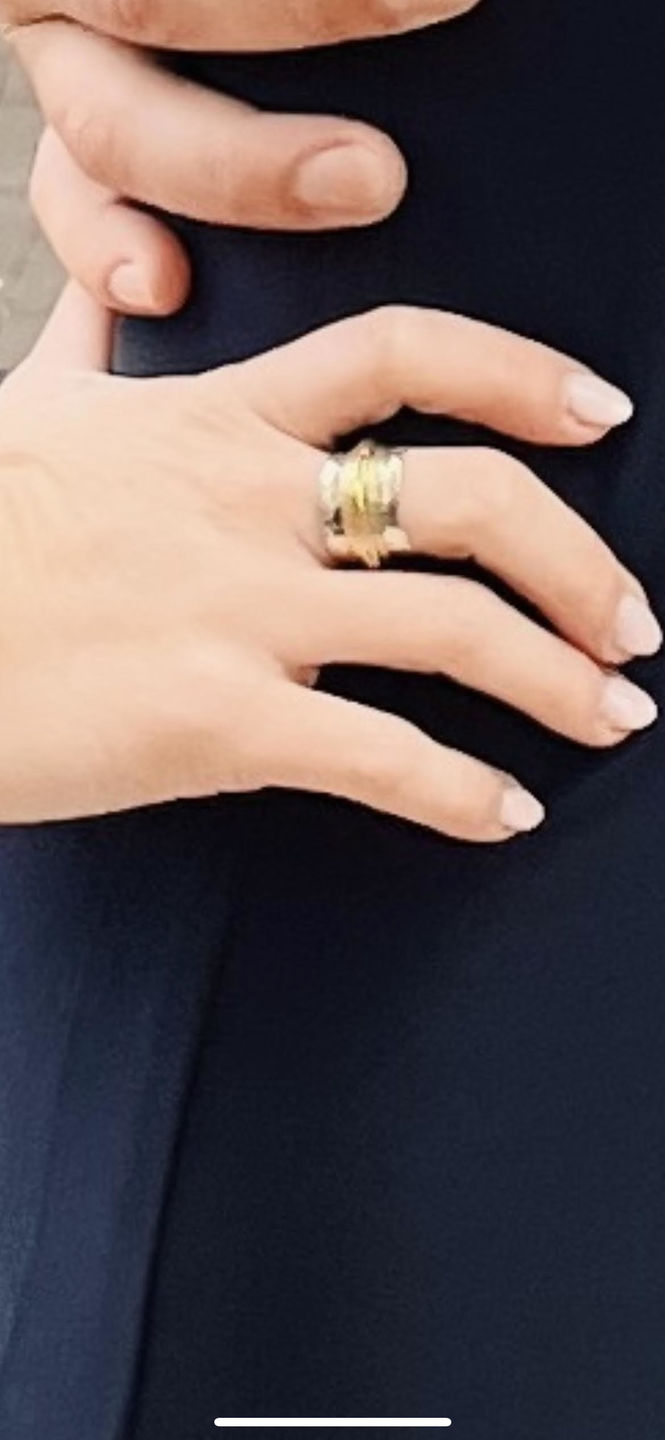 Customer photo review of Sterling Silver & Gold Wide Band Statement Ring