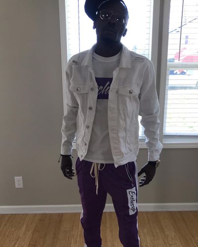 Customer photo review of Premium Side Stripe Hoodie (Pink - White)