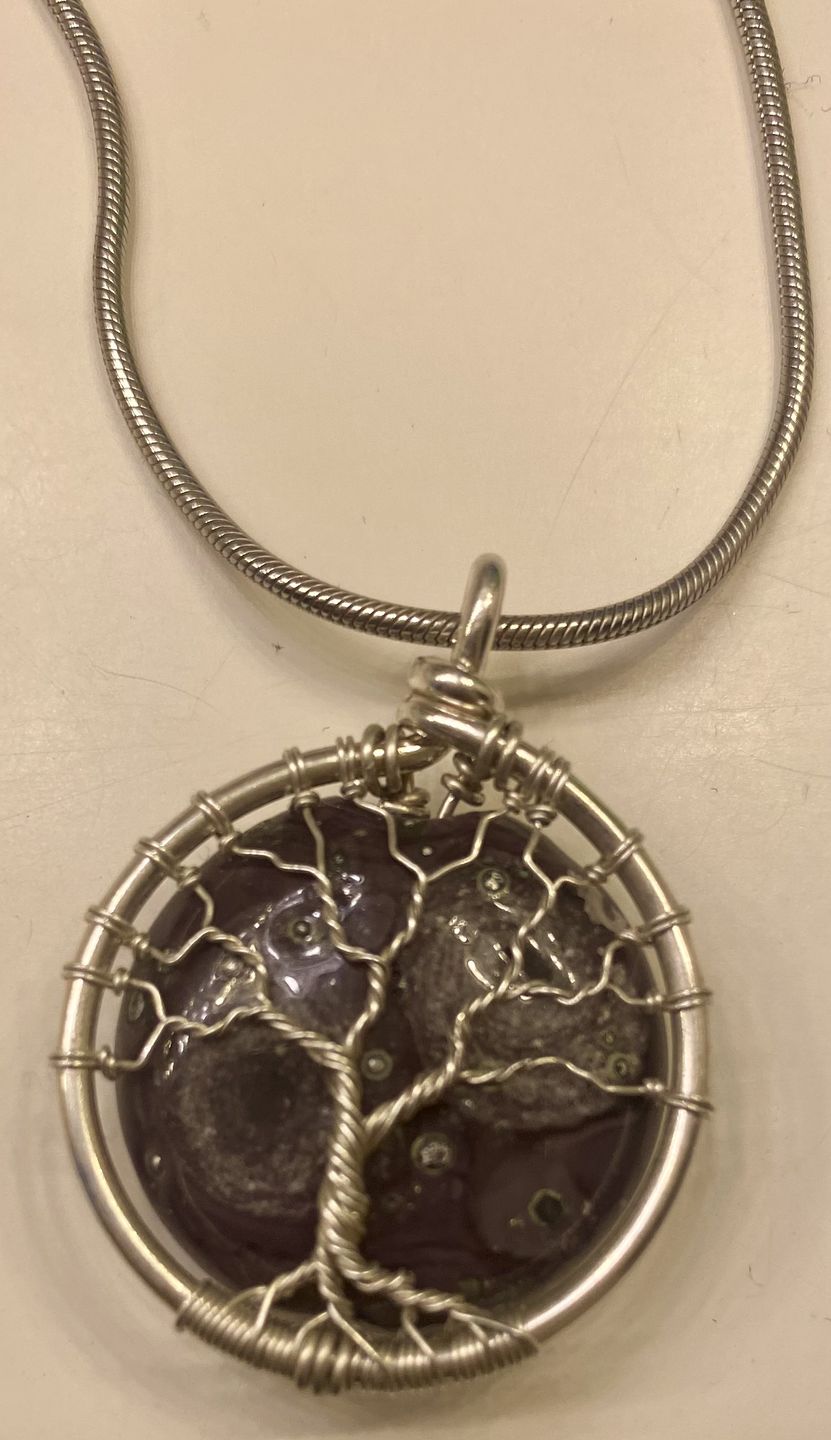 Customer photo review of Starry Galaxy Tree of Life Pendant with Cremains