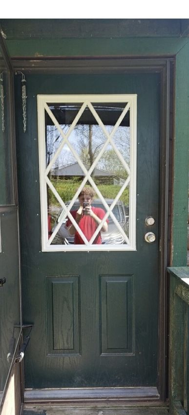Customer photo review of Clear Diamond Grid Glass and Frame Kit (Half Lite 22" x 36" Glass Size)