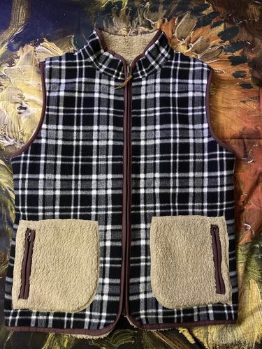 Customer photo review of Eddie Bauer Reversible Fleece Sweater Vest Size Small