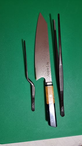Customer photo review of Cuchillo Kiritsuke Acero Damasco Japonés