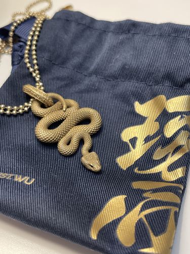 Customer photo review of Brass Snake Pendant