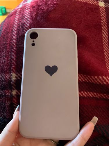 Customer photo review of Solid Color Love Heart iPhone Case