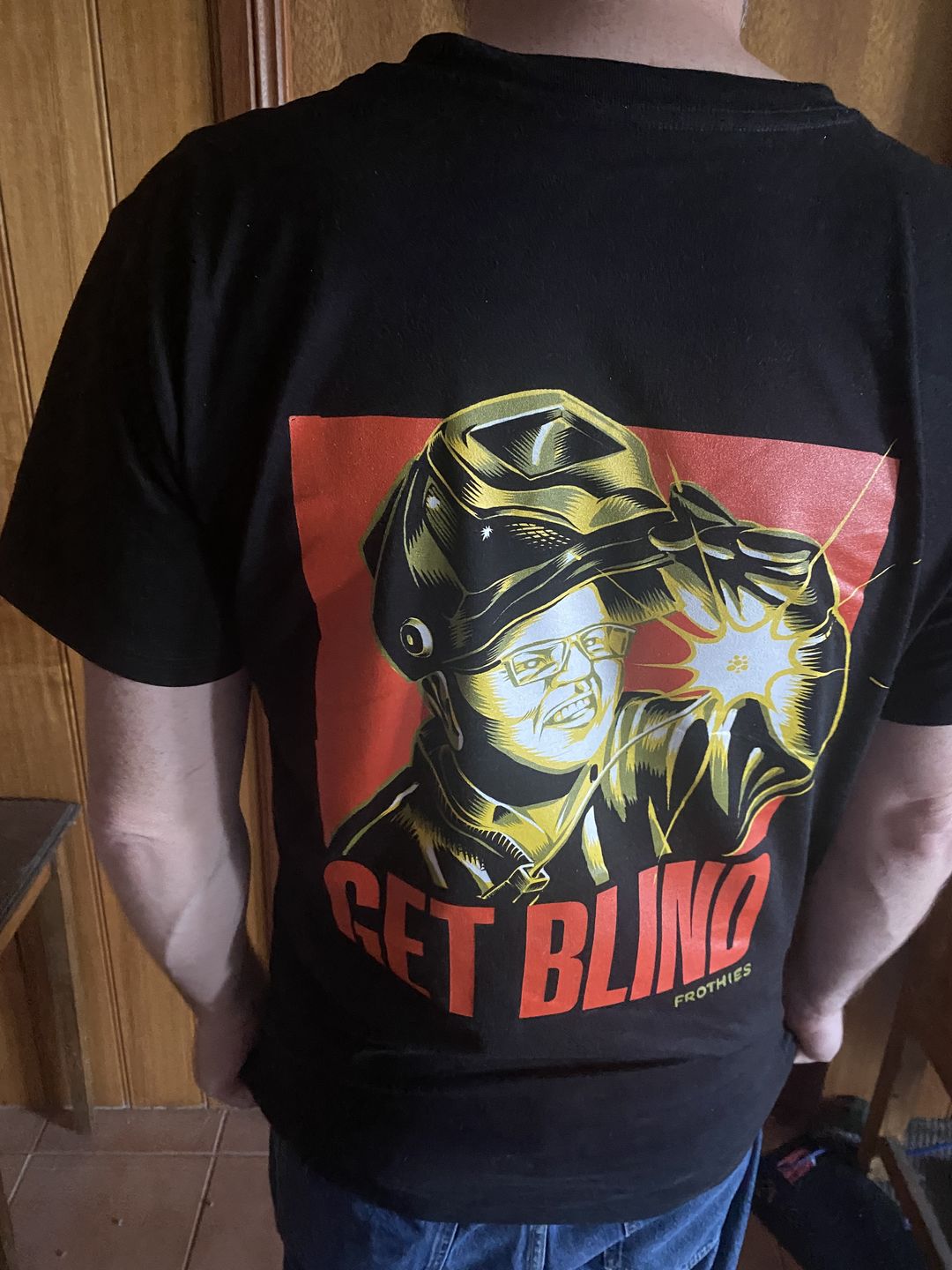 Customer photo review of Get Blind Tee