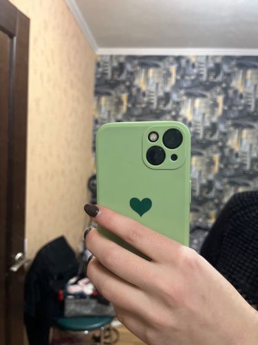 Customer photo review of Solid Color Love Heart iPhone Case