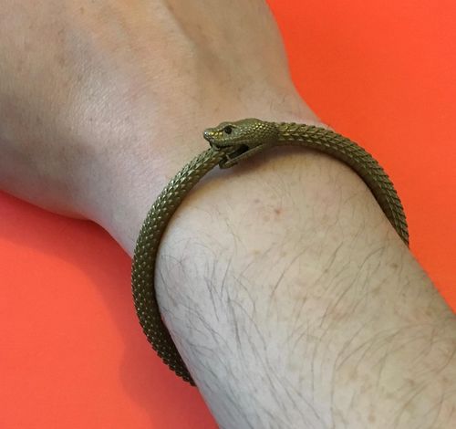 Customer photo review of Brass Ouroboros Bracelet