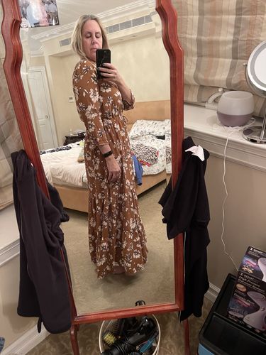 Customer photo review of DRAWSTRING TIERED MAXI-AMBER FLORAL